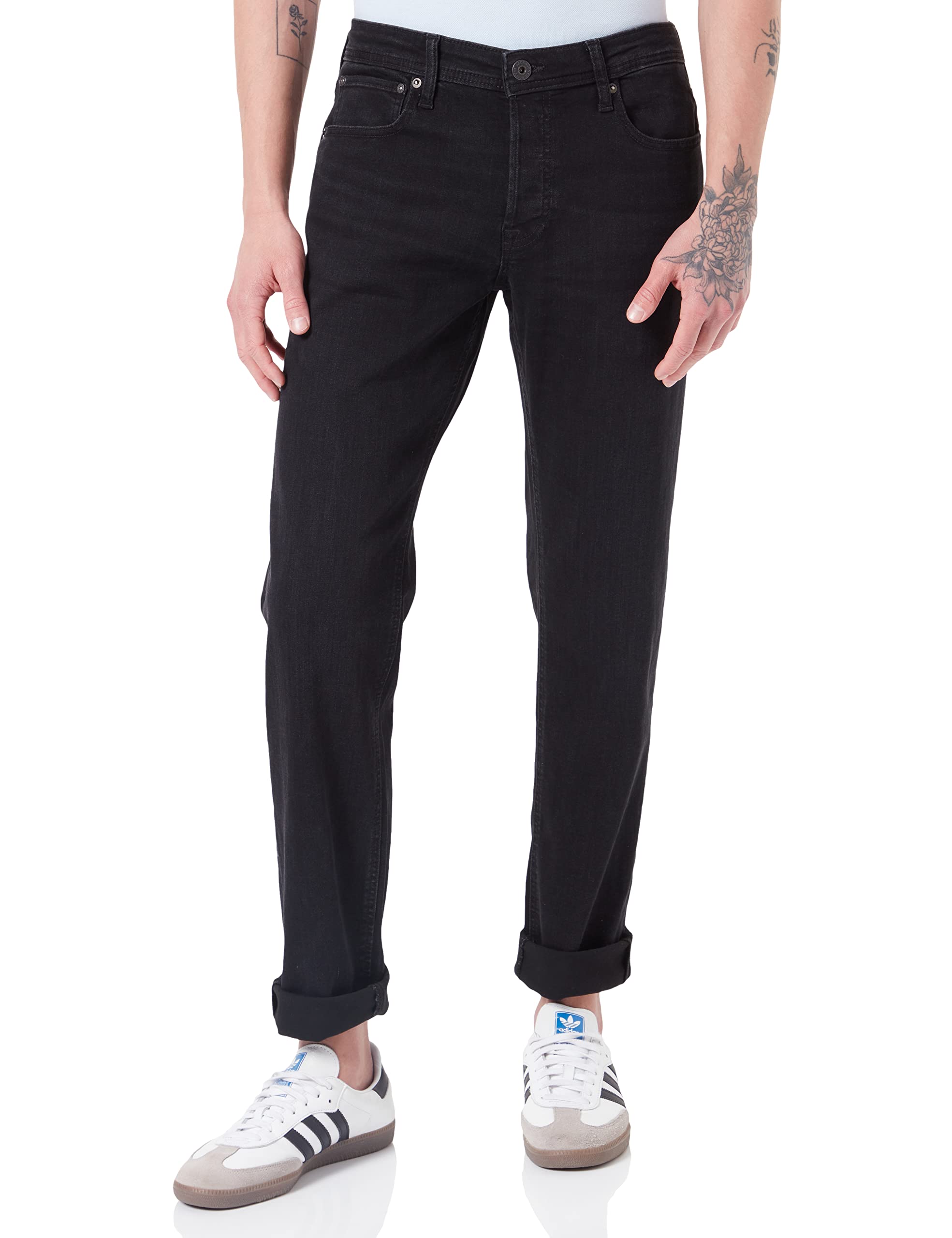 JACK & JONES Men's Jjimike Jjoriginal Am 809 Noos Jeans, Black Denim, 34W / 32L