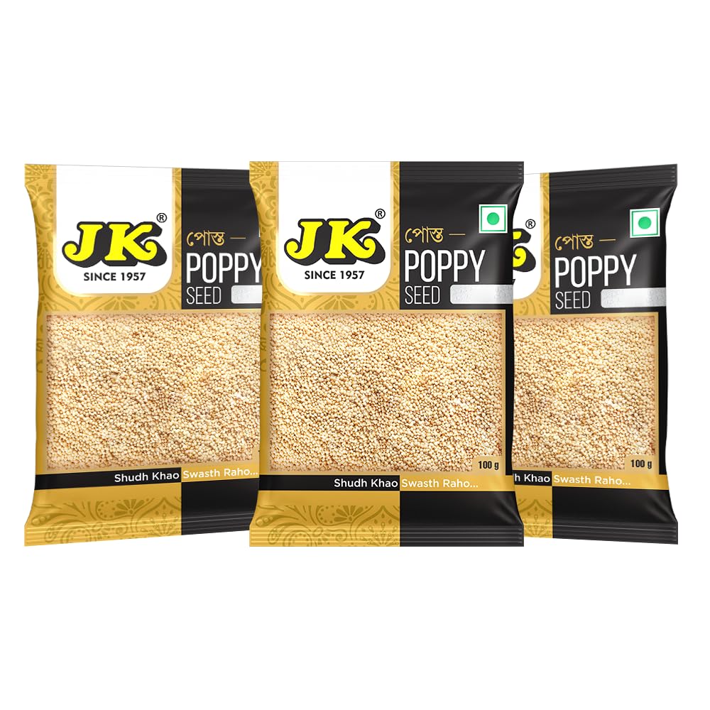JK Poppy Seeds, 100Gm | Indian Posto Dana | Khus Khus Posto | Whole Khus Khus | Posto Dana | Khas Khas | 100% Pure (Pack Of 3)
