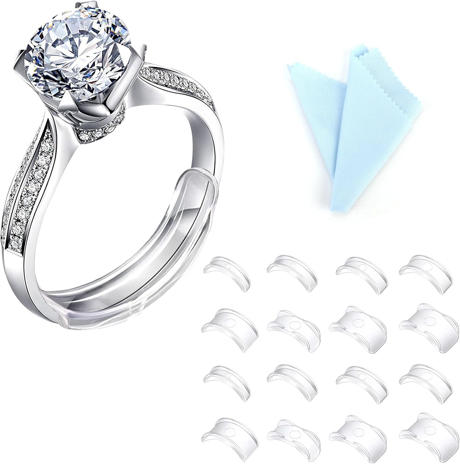 16PCS Invisible Ring Size Adjuster Set for Loose Rings for Any Rings