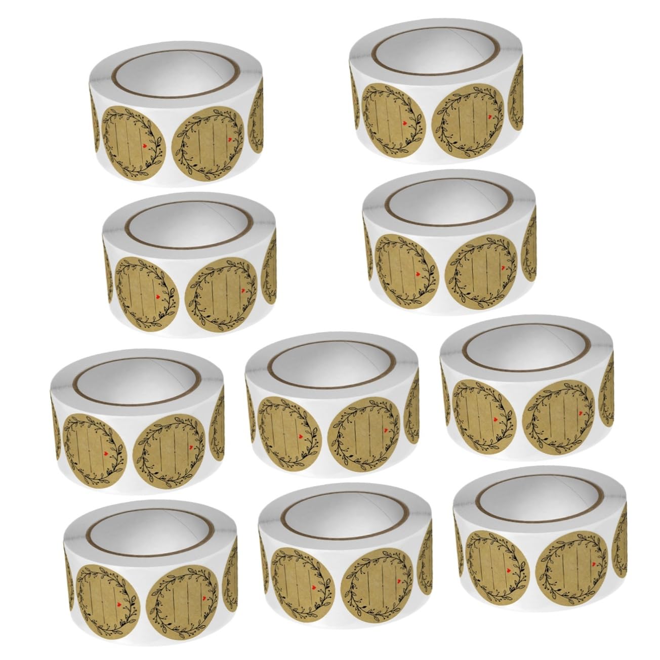 Sewroro 10rouleaux Étiquettes Autocollantes De Décoration Pour Pâtisserie De Stickers Kraft Autoadhésifs Pour Enveloppes Et Idéales Pour Fêtes Et Événements