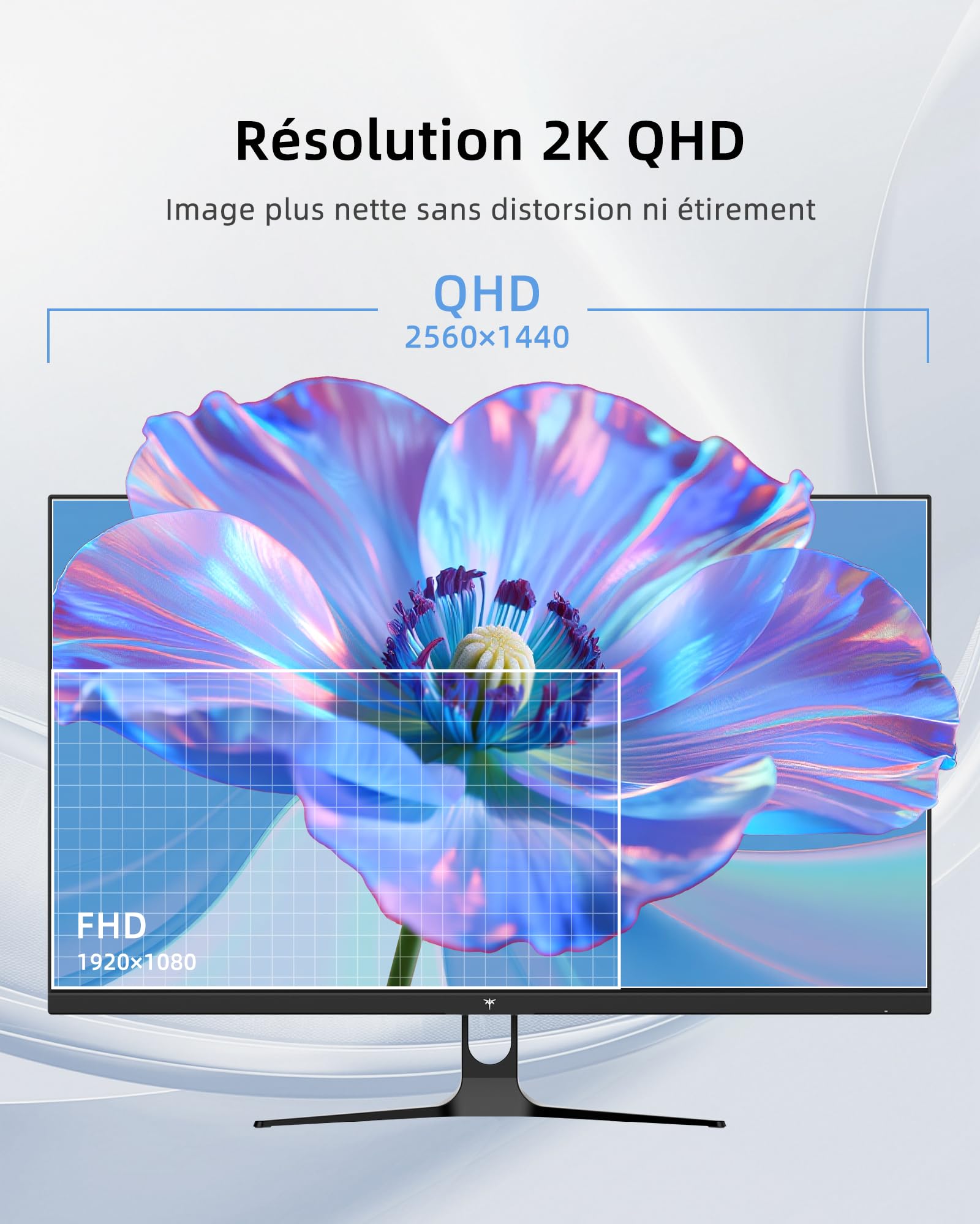 KTC Écran PC 32 Pouces, QHD 2K 2560×1440, 120 Hz OC, Blanc, Dalle IPS, 99% sRGB, 85% DCI-P3, ΔE<2, HDR10, Faible Lumière Bleue, VESA 100×100, HDMI, DP, pour Bureau, Design, Étude et Loisirs