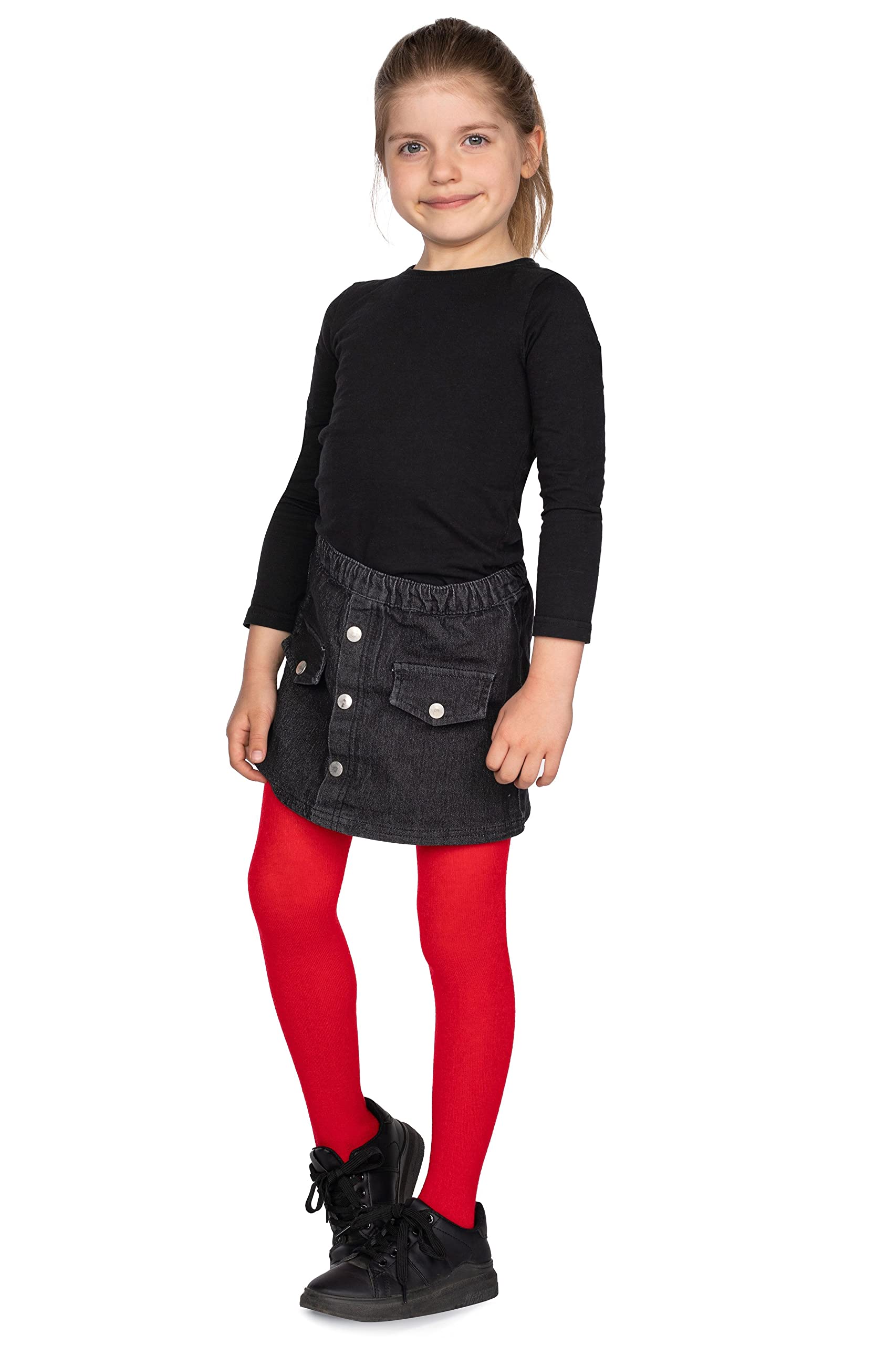 looksy Medias acrílicas cálidas para niñas, pantimedias lisas opacas con pies ligeros, uniforme escolar grueso, accesorios para vestido de baile