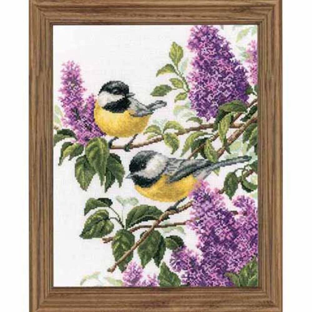 RTO RTM227 Cross-Stitch Kit/Motif Birds in Lilacs 38 x 29 cm