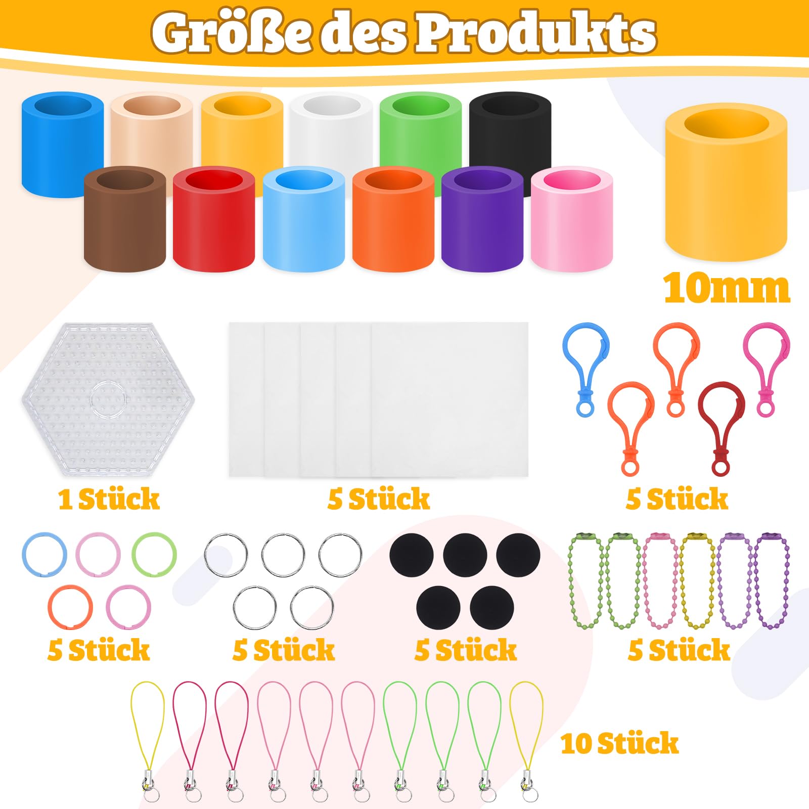 Kit de perles à repasser Maxi 10 mm, 1400 pièces, 12 couleurs pour enfants | Plaques, papier à repasser et anneaux porte-clés inclus pour créer des motifs et les transformer en accessoires Kit de perles à repasser Maxi 10 mm, 1400 pièces, 12 couleurs pour enfants | Plaques, papier à repasser et anneaux porte-clés inclus pour créer des motifs et les transformer en accessoires