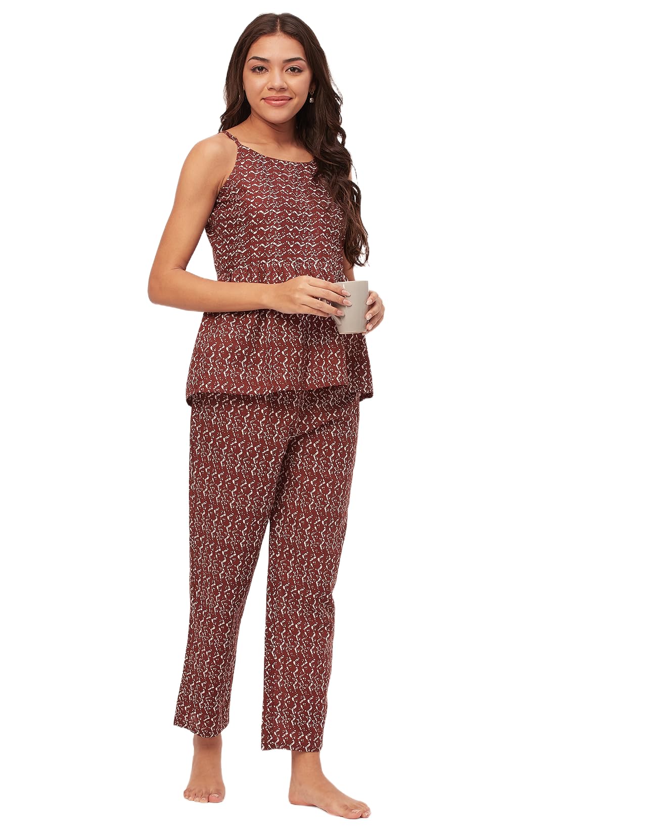 moomaya Sleepwear, Printed Sleeveless Nightsuit Set, Camisole Top & Pants Pjs Set-picture-15