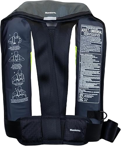 Miniatura 20 de BLUESTORM Stratus 35 Chaleco salvavidas inflable PFD para adultos Guardacostas de Estados Unidos (USCG) aprobado por la Guardia Costera