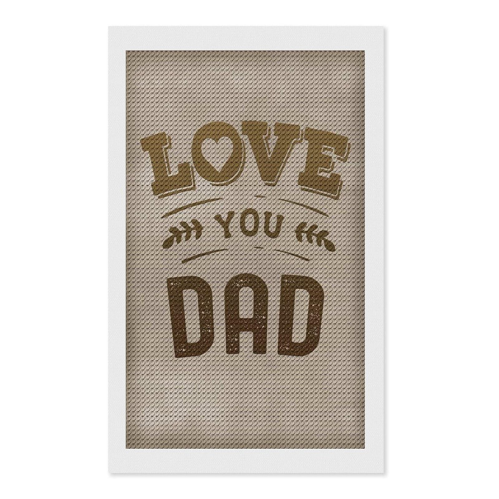 Junmoney Love You Dad Diamond Art Canvas 12"x20", for Creative Relaxation, Simple to Start, Aesthetic Room Decor, Holiday Gift Idea
