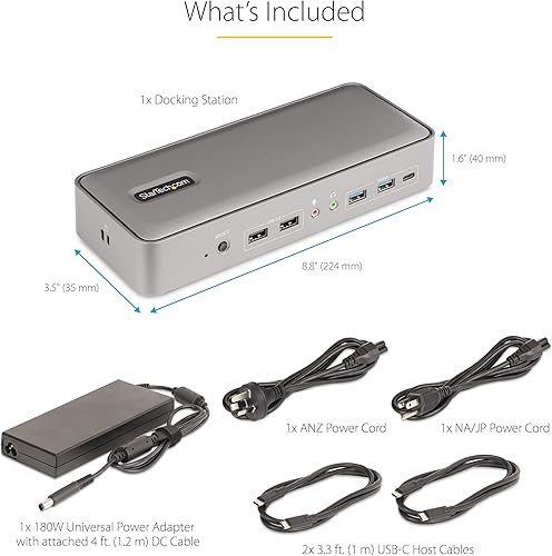 Miniatura 8 de StarTech.com Estación de acoplamiento KVM USB-C para doble portátil, base DisplayPort de monitor dual 4K 60Hz, concentrador USB de 5 puertos, GbE,