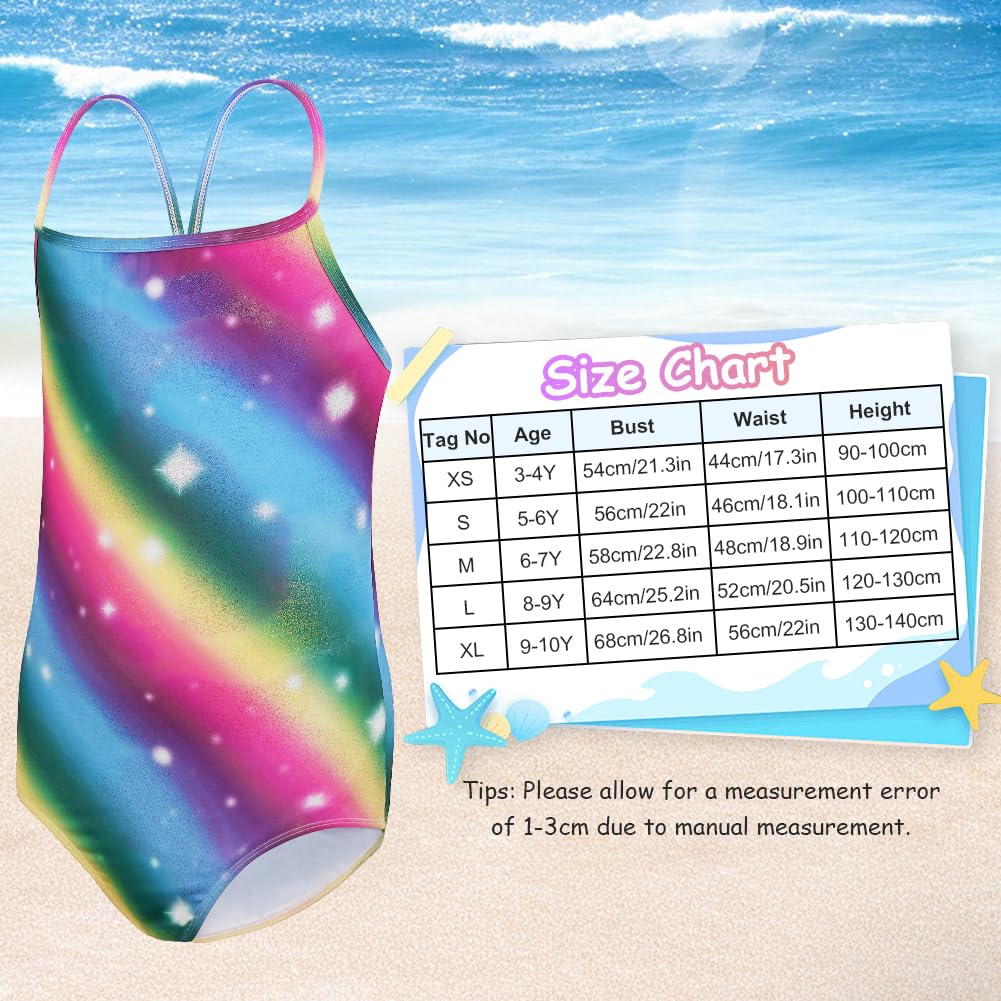 Trajes Baño de Una Pieza Niña, Bañador Sirena de una Pieza para Niñas Ropa de Baño Swimsuit Secado Rápido para Hawaiano Fiesta Natación de Verano 3-10 Años