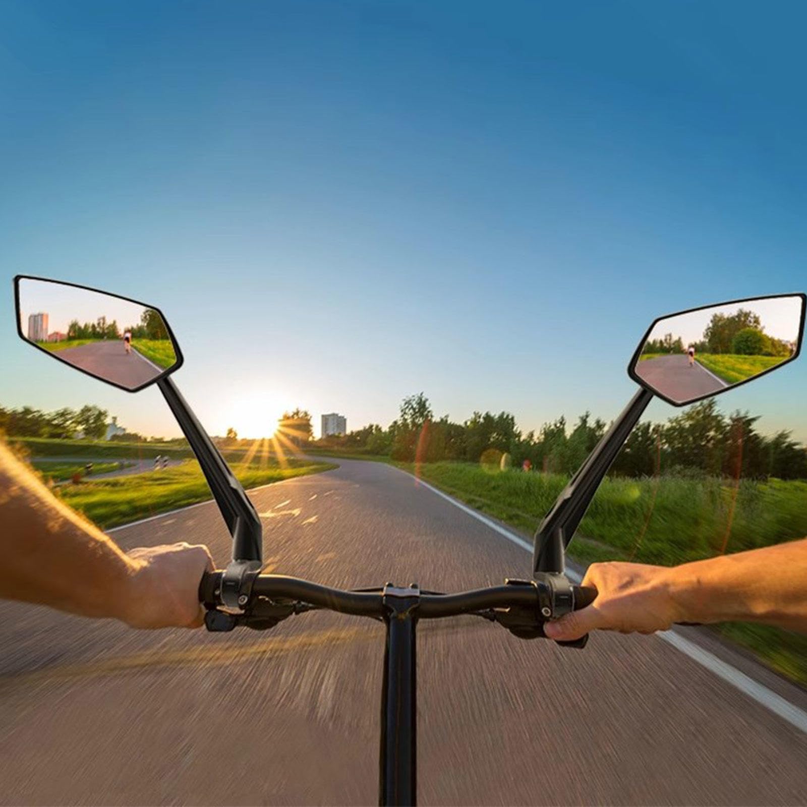 Lusterko Wsteczne Na Kierownicę Roweru - Obrotowe I Regulowane, Szerokokątne, Bezpieczne Szkło HD, Odporne Na Wstrząsy Lusterko Boczne - Uniwersalny Na Rower Rower E-bike,1Pair
