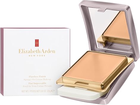 Elizabeth Arden Flawless Finish Sponge-On Cream Foundation Makeup, Medium-to-Full Coverage, Includes Compact & Applicator, 0.8oz | Foundation Makeup | Moisturiser | Elizabeth | Arden | Flawless | Finish