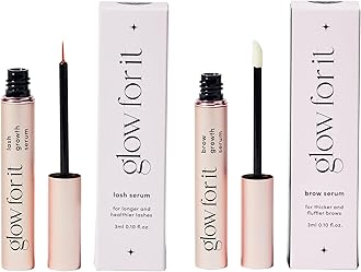 Growth Starter Kit | Lash & Brow Growth Serum | Enhances Eyelash Length & Volume & Eyebrow Thickness & Fullness | Water Based Serum | Natural & Cruelty-Free Formula with Biotin | 3ml x 2