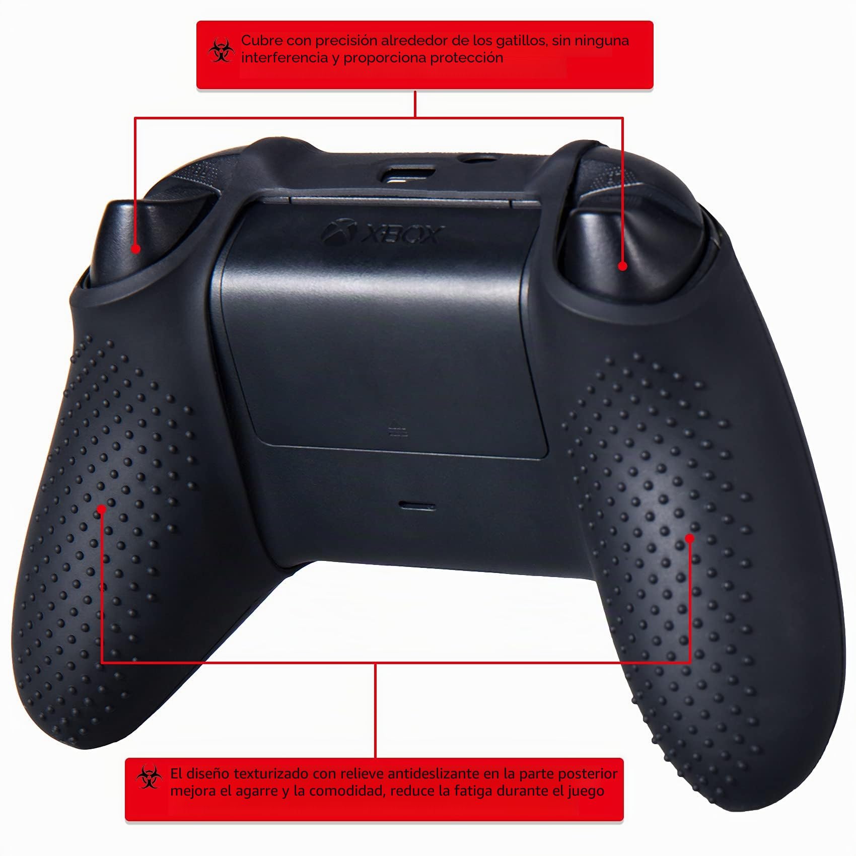YoRHa Silicona Talla Láser Funda Piel Carcasas Cubierta para Xbox Series X/S Mando x 1 (BH Verde) con Agarres para el Pulgar x 10