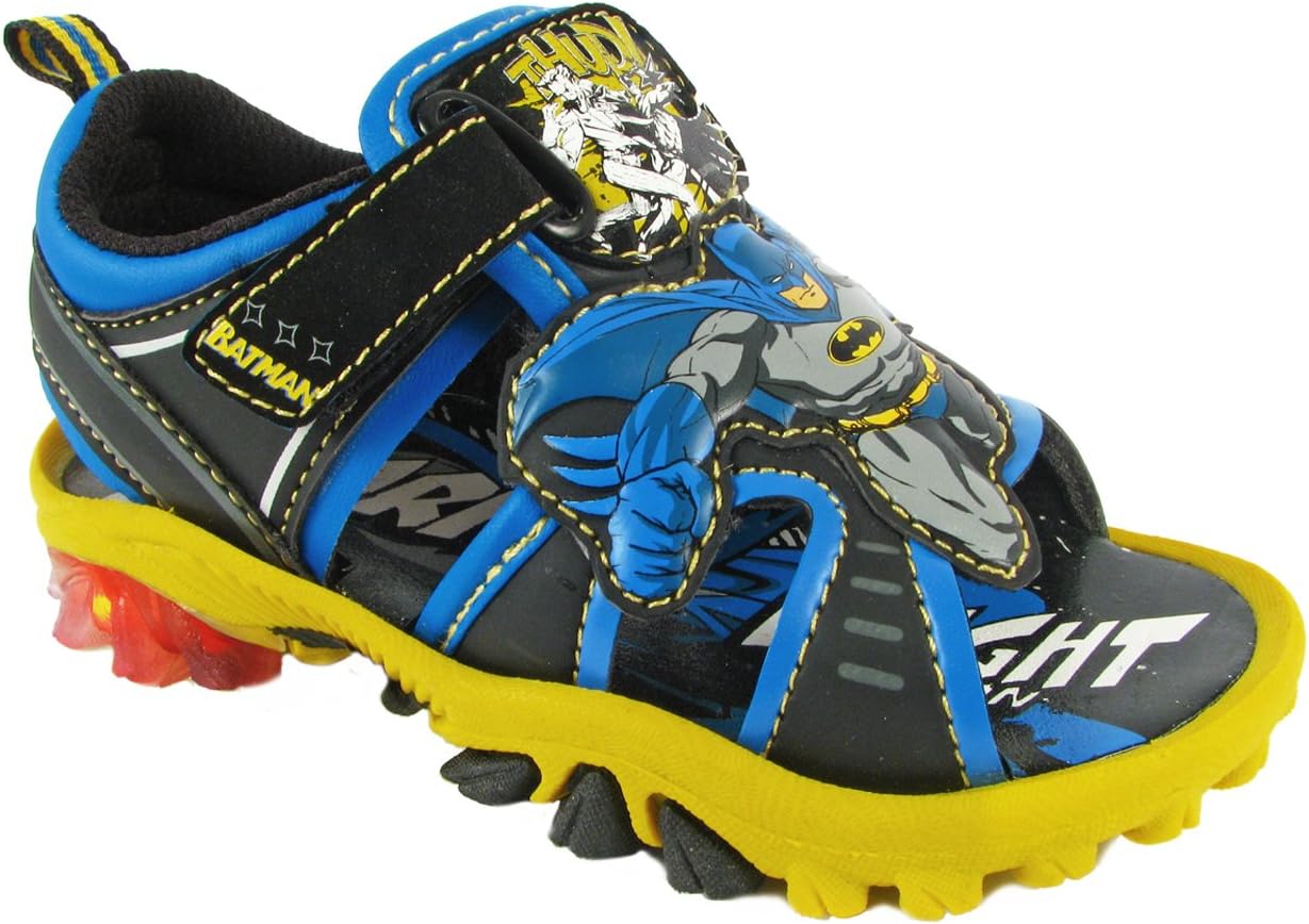Batman Boys Black Lighted Sandals BMS601 (11 M US Little Kid)
