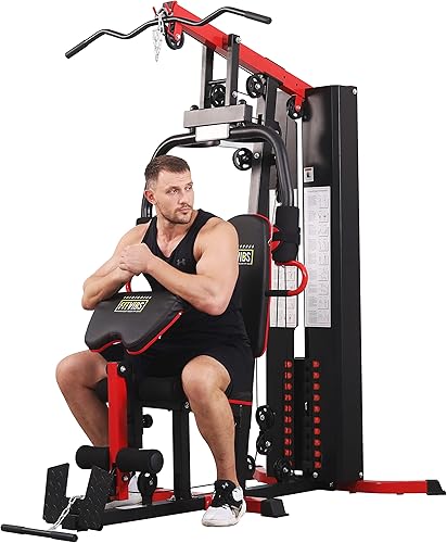 Miniatura 3 de BalanceFrom Sistema multifuncional de gimnasio en casa estación de entrenamiento con extensión de piernas y rizo de predicador, pila de peso de