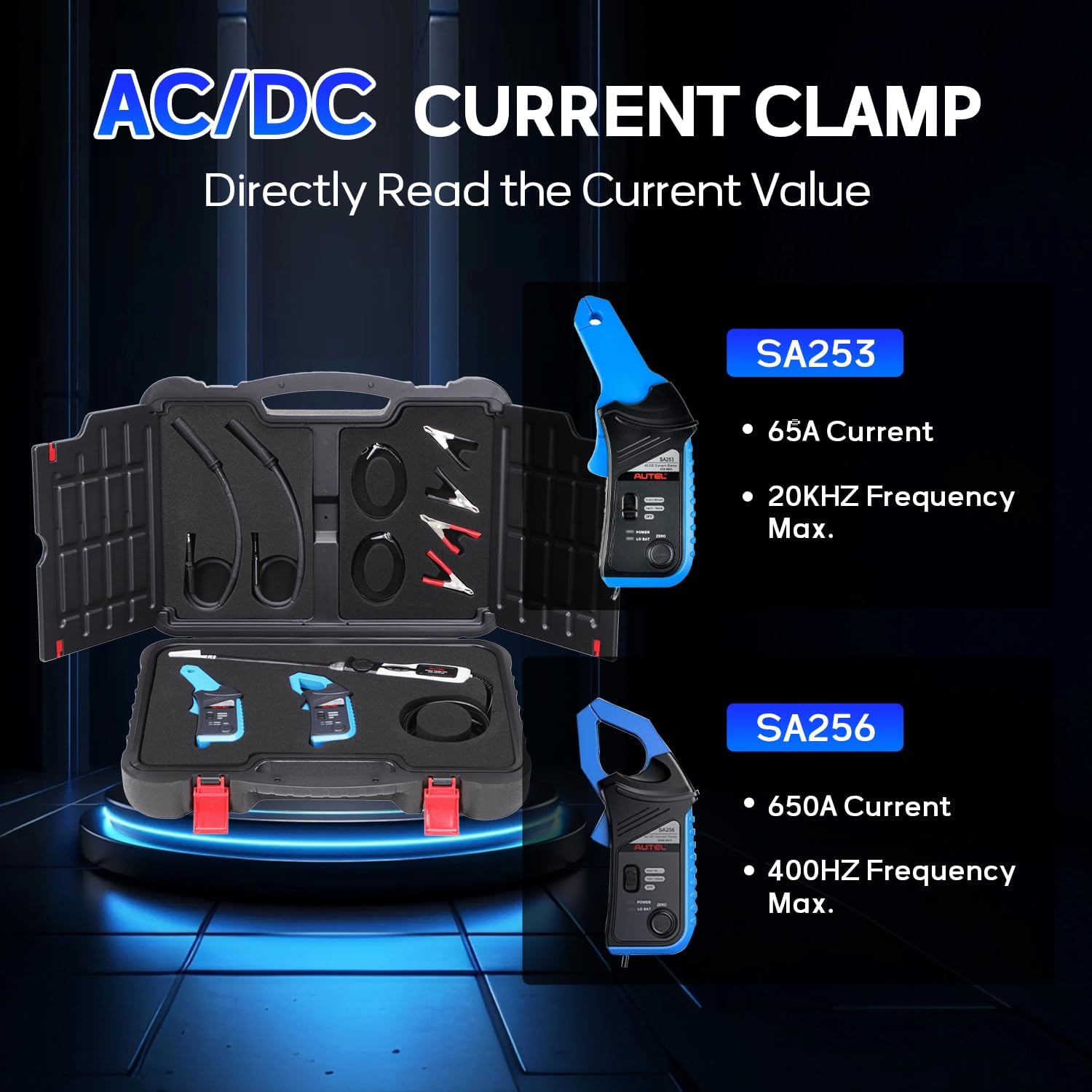 Autel MaxiSys MSOAK Oscilloscope Accessory Kit Compatible with The MaxiFlash VCMI Scanner Ultra MS919 Ultra EV & MP408 Support 65A/650A AC/DC Clamp HT Extension Lead Battery Clip with Carrying