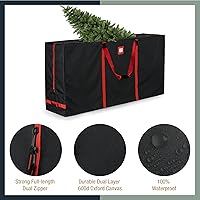 Vista 5 de Tree Nest Bolsa de almacenamiento con ruedas para árbol de Navidad de 7.5 pies, caja para árbol de Navidad artificial desmontado, bolsas