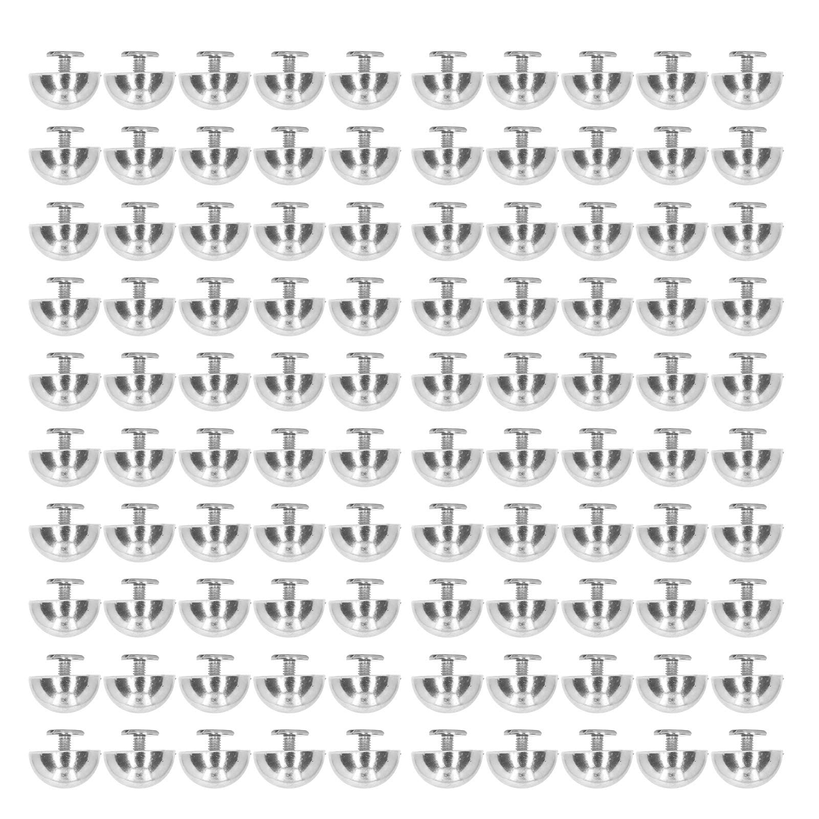 100 Stücke Rundkopfnieten, 15 MM Doppelkappennieten Aus Galvanisiertem Legierungsmaterial, Geeignet Zum Heimwerken, Dekorieren Von Punk Kleidung, Schuhen, Taschen, Haustierhalsbändern(Silber)