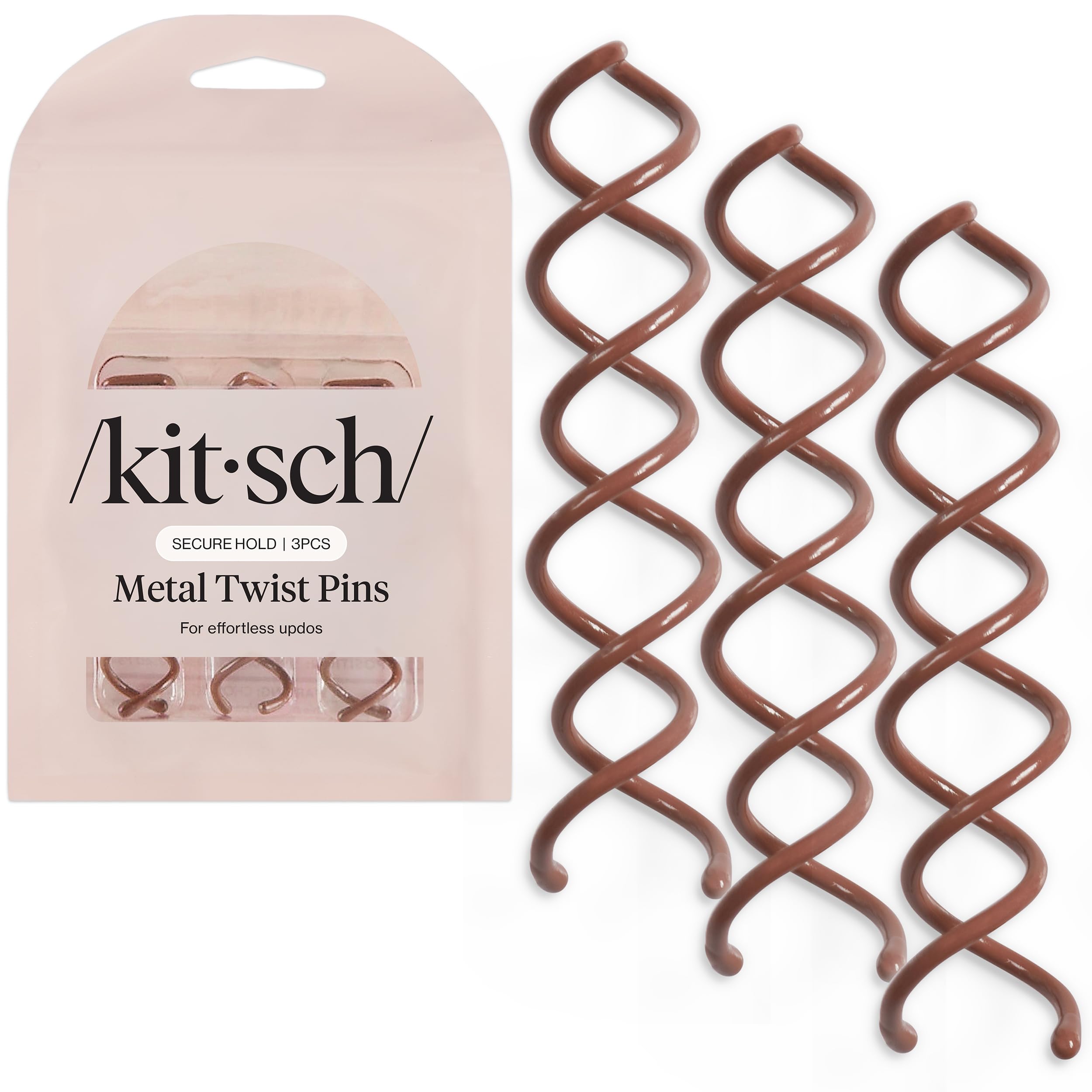 Kitsch Spiral Bobby Pins - Brown Hair Accessories -1 Kitsch Spiral Bobby Pins - Brown Hair Accessories -1