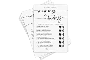GardenCity Guess Who Mommy or Daddy Game Cards: A Fun and Minimalist Baby Shower Game