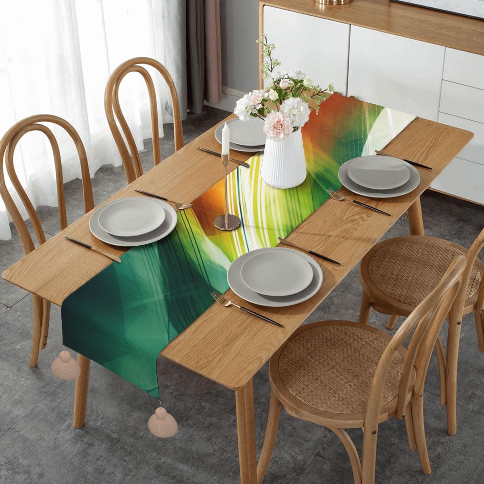 Chemin de table rustique de 152,4 cm de cuisine et décoration de fête