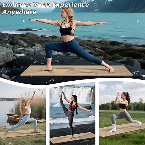 Miniatura 7 de ILILI Tapete de yoga, 72 x 25 x 0.3 pulgadas, antideslizante, tapete de ejercicio de elastómero termoplástico, inodoro y resistente al desgarro, con