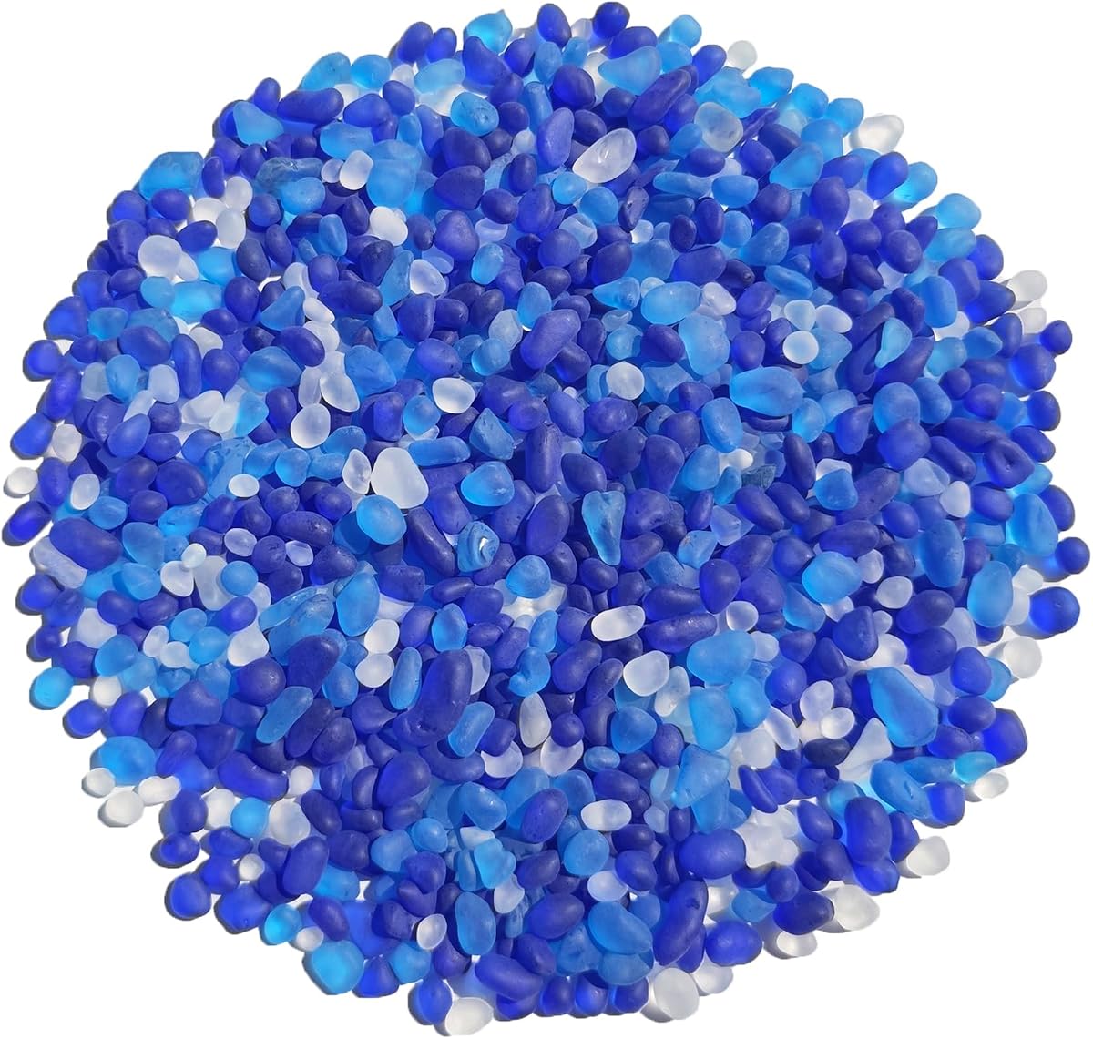 QYGL Sea Glass Stones - 0.9LB Blue Mixed Frosted Glass Pebbles Gemstones | Perfect for Aquarium Rocks, Fish Tank Gravel, Vase Fillers, DIY Crafts, and Home Decor