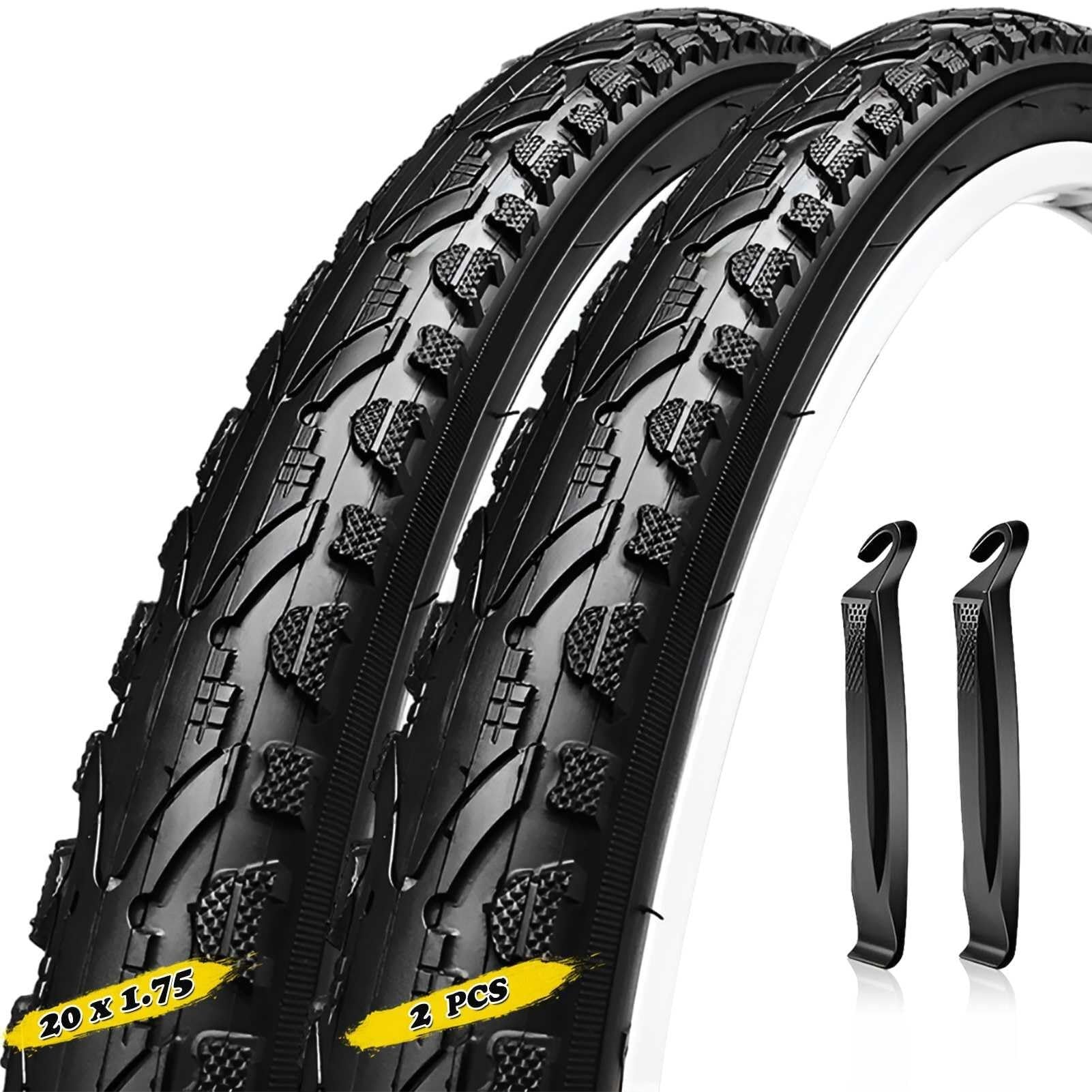 2pcs 20x1.75 Opona Rowerowa, 20 1.75 Przeciwwybuchowa Odporna na Zużycie do Roweru Górskiego Miejskiego Komunikacji 45-60 PSI