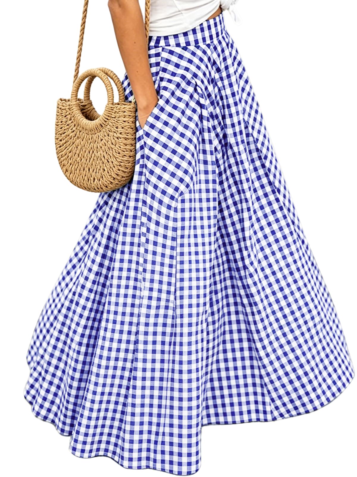 Maxi Rock Damen Lang Elegant Röcke Hohe Elastische Taille Elegant A-Line