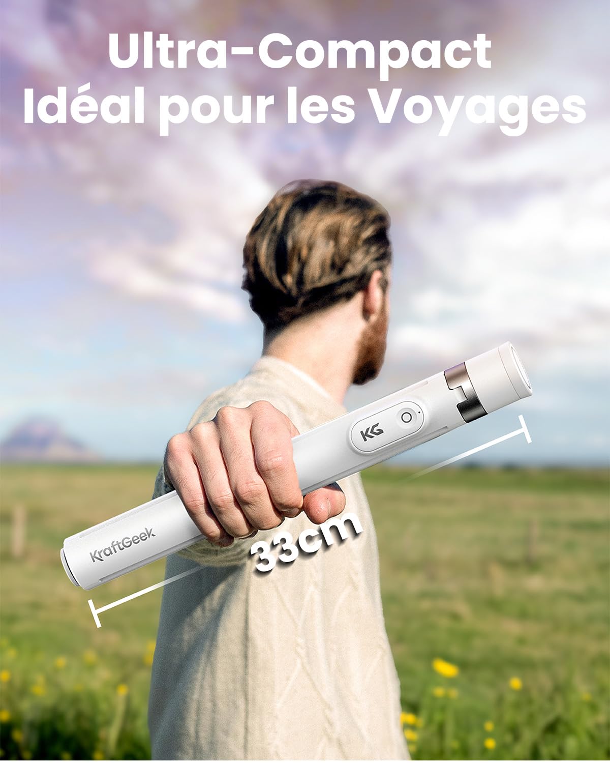 KraftGeek 168cm Trépied Smartphone, Perche à Selfie pour iPhone/Android | Trepied Smartphone à Ouverture Automatique, Trépied Téléphone Portable avec Télécommande Bluetooth