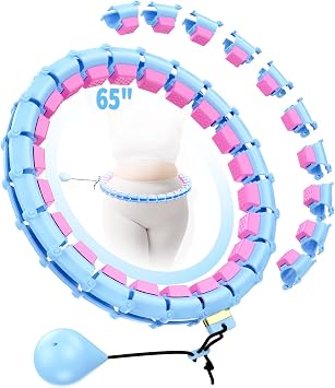 RJOP Weighted Hoop Fitness Circle 32 Detachable Segments, 65-Inch Plus Size, Efficient Home Fitness and Weight Loss for Adults & Women