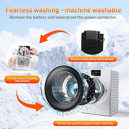 Miniatura 7 de Heated Socks for Men Women,5000mAh Rechargeable Electric Heated Socks,Washable Unisex Winter Thermal Socks,Feet Warmers for Skiing Camping Hiking