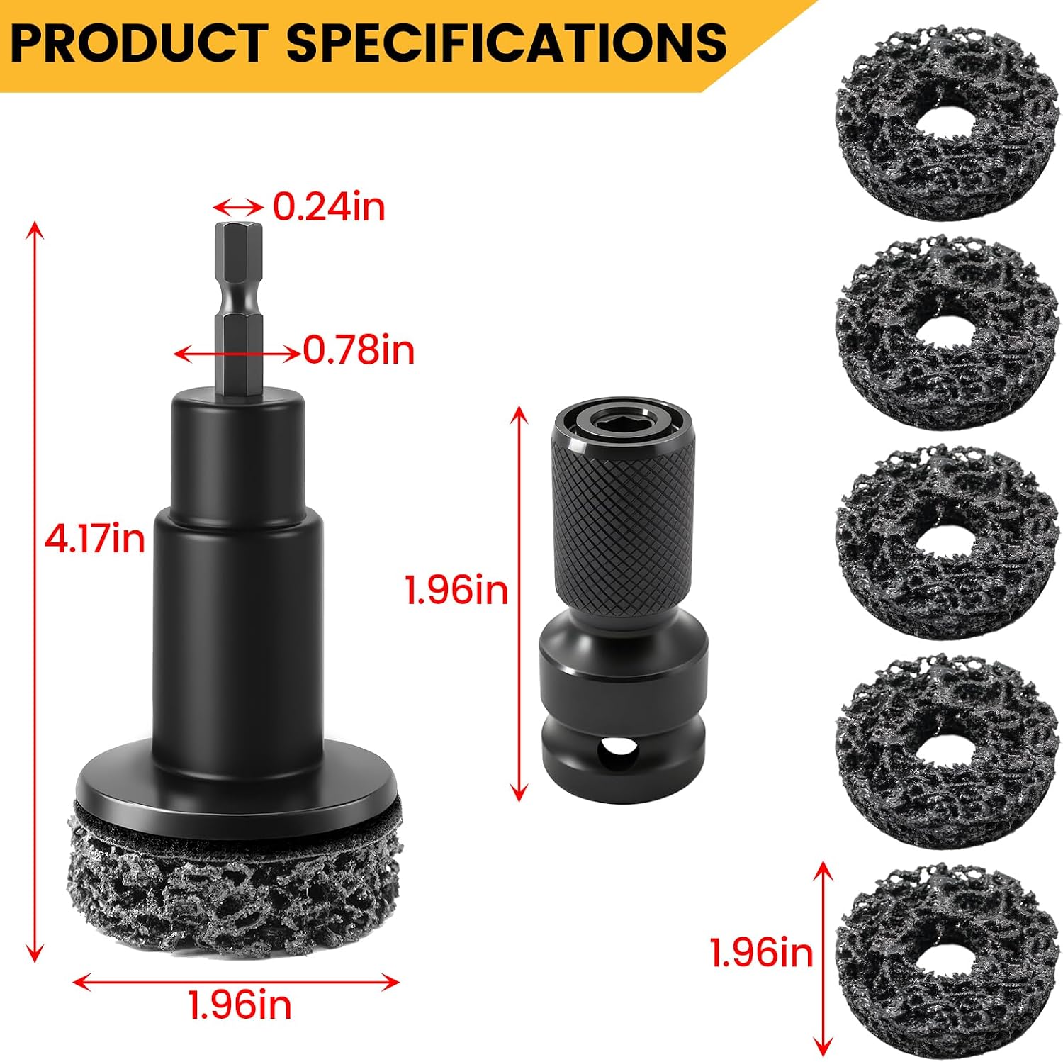 Wheel Cleaning Tool — Professional Wheel refurbishment and Cleaning Tool Compatible with 1/2-inch Wrenches or Power Drills. Cleaning kit Suitable for Automotive and Truck Wheel Bolts.