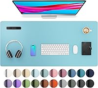 Vista 126 de Aothia Protector de escritorio de cuero, alfombrilla para ratón, alfombrilla de escritorio de oficina, secante de escritorio de cuero PU