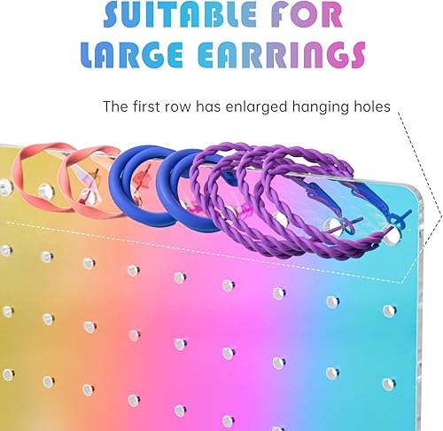 Miniatura 4 de NiHome Soporte acrílico para aretes, 3 piezas, exquisito organizador de aretes acrílicos de doble cara con 90 agujeros cada uno, material ligero y