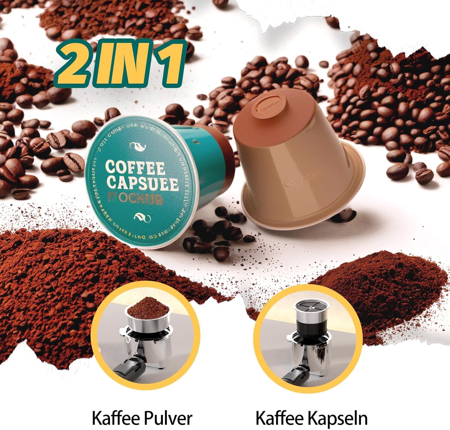 Ekspres z sitkiem 20 Bar Mały Ekspres do Espresso Profesjonalny Ekspres z Sitkiem do Kawy z Mocnym Spieniaczem do Mleka, Zbiornik 1,5L, Nadaje się do Oryginalnych Kapsułek Kawowych NS, Barista