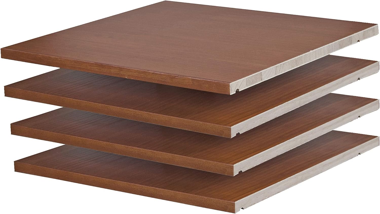 Palace Imports 100% Solid Wood Set of 4 Small Shelves for Regal, Family Wardrobe ONLY, Mocha, 16 Metal Pins Included