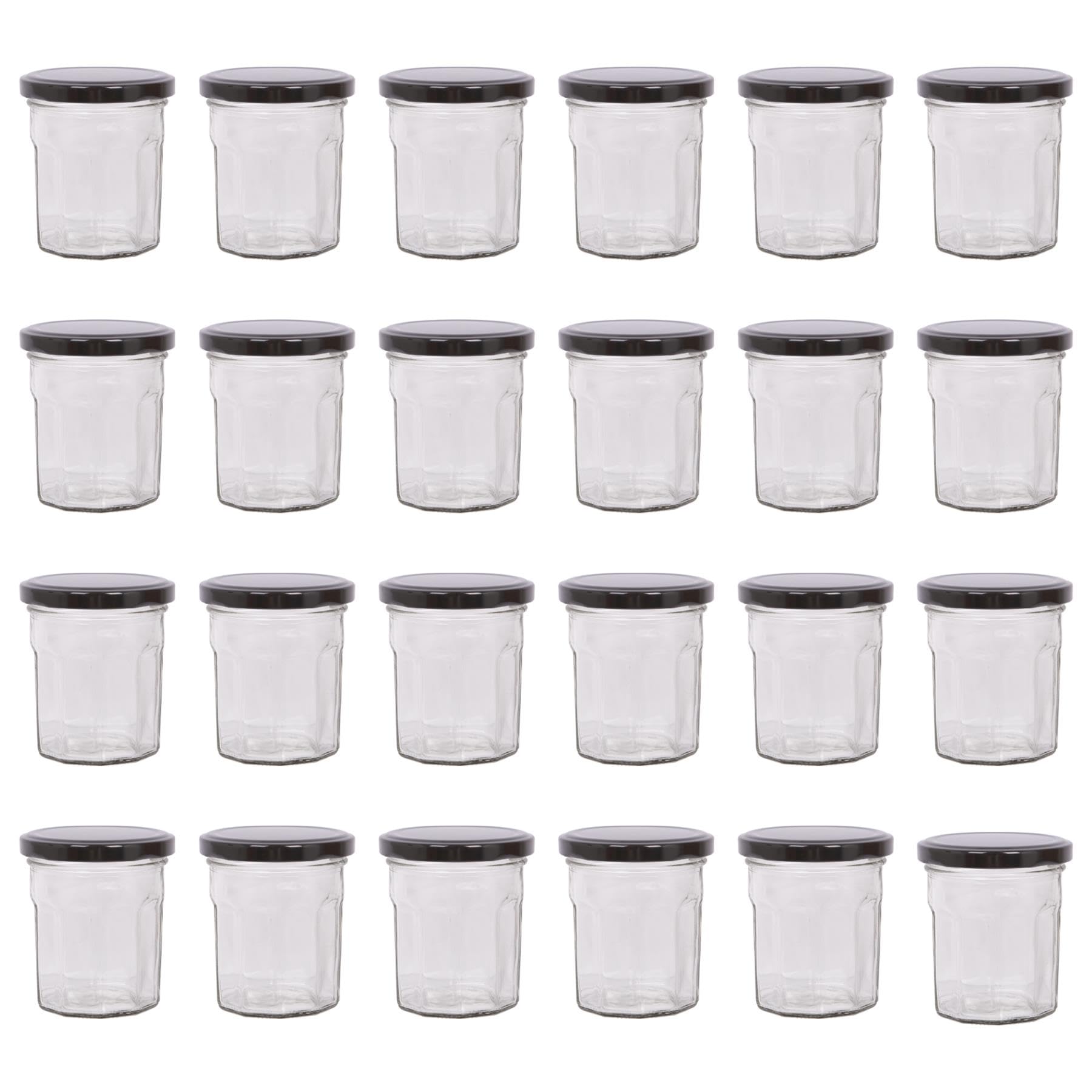 Argon Tableware 150ml Jam Jar - Metal Lid - Black