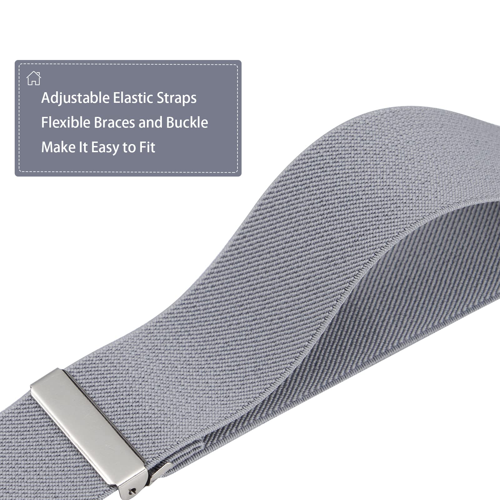 Dresime Bretelle da Uomo per pantaloni con 4 clip forti 4 cm di larghezza, per Uomini e Donne Grandi e alti Larghezza Regolabile di Elastiche e Forma a X Elastica