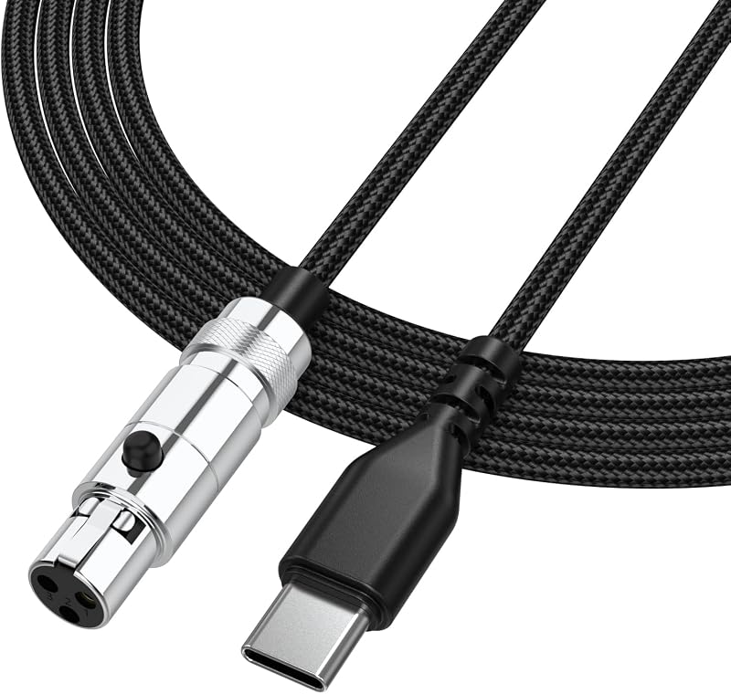 Mini XLR to USB-C Audio Cable Compatible with AKG K702, Q701, K712 Pro, K240 MKII, K271 MKII, K175, K275 Headphones – Replacement Type-C AUX Cord for Phones, Tablets & Laptops, 4.9FT