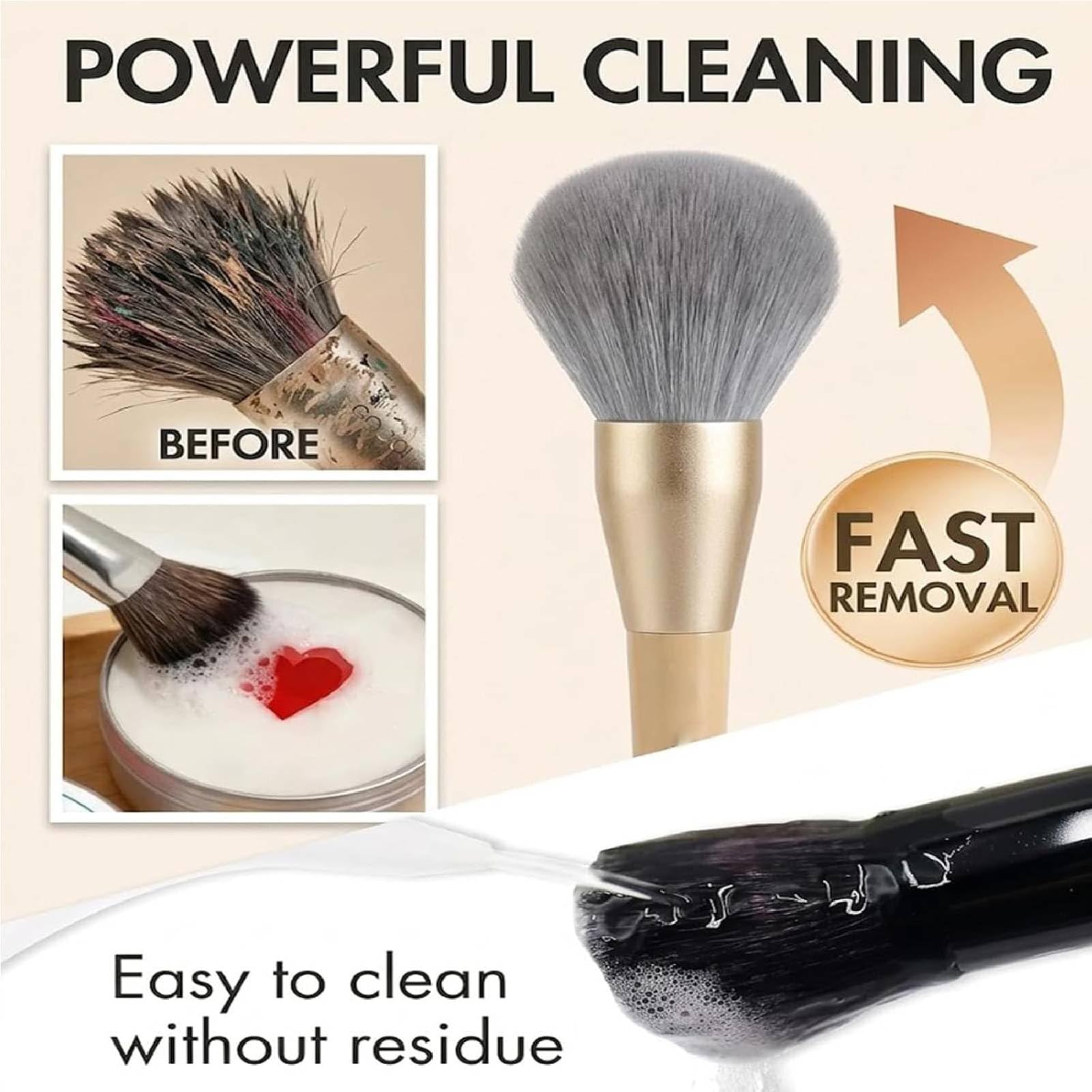 Tampone per la pulizia dei pennelli da trucco in silicone con sapone, sapone solido 2 in 1, per la pulizia profonda dei pennelli da trucco, delicato e privo di residui (4 pezzi)