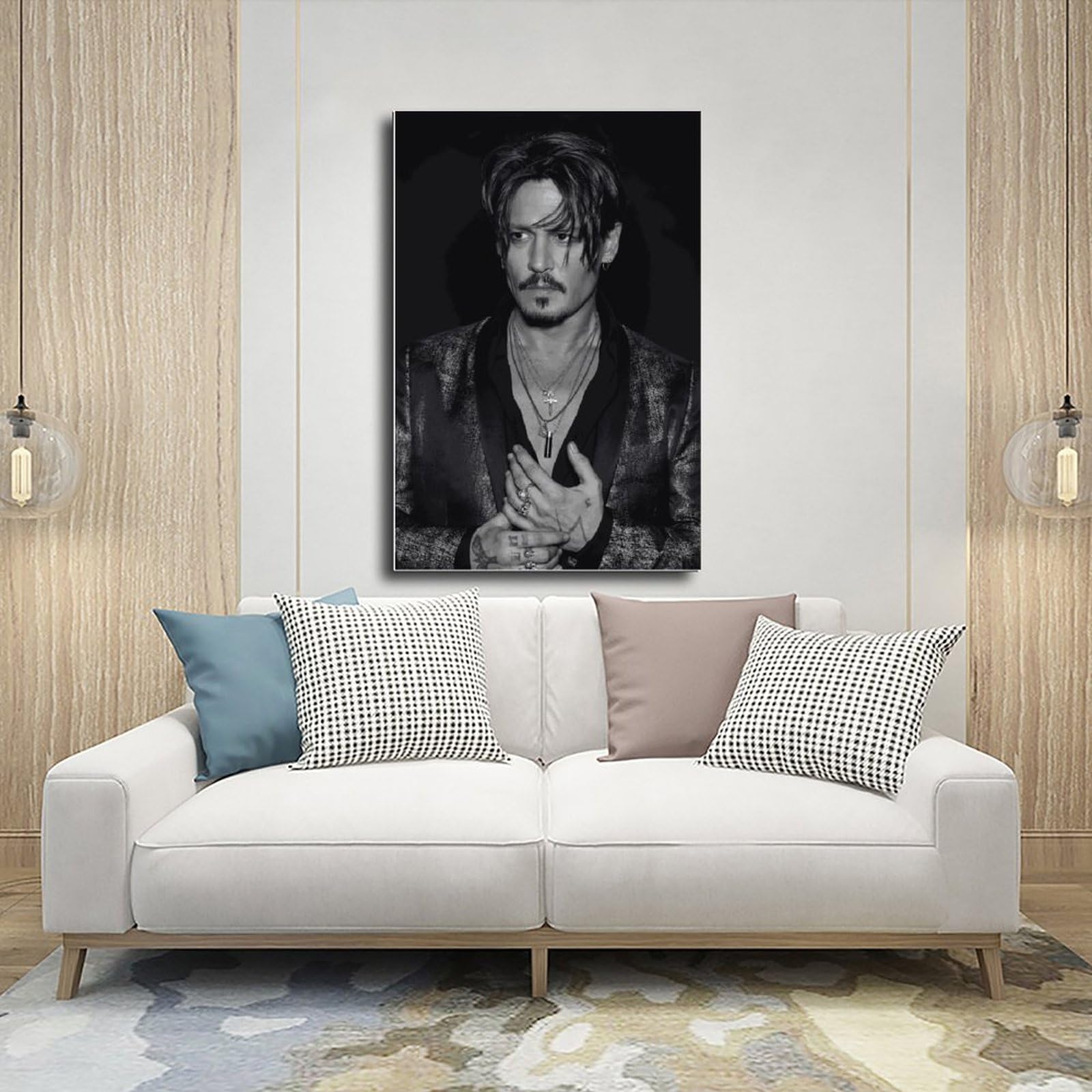 VZRSQZK Poster decorativo su tela con immagine dell'attore Johnny Depp, poster decorativo da parete e stampa artistica moderna per la camera da letto della famiglia (30 x 45 cm