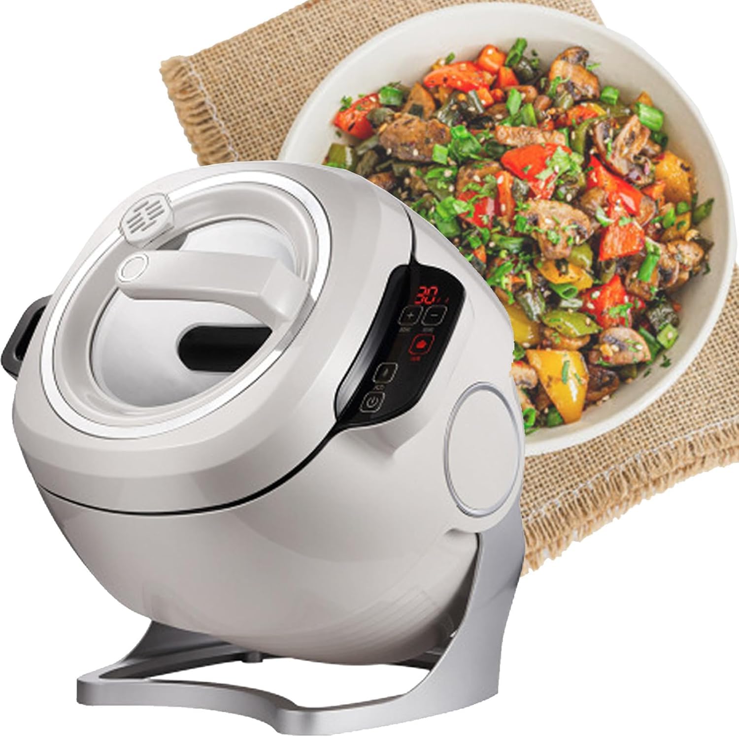 Commercial Food Processor, 6L Intelligent Automatic Cooking Machine With 360° Rotating And All-Round Heating(110v)