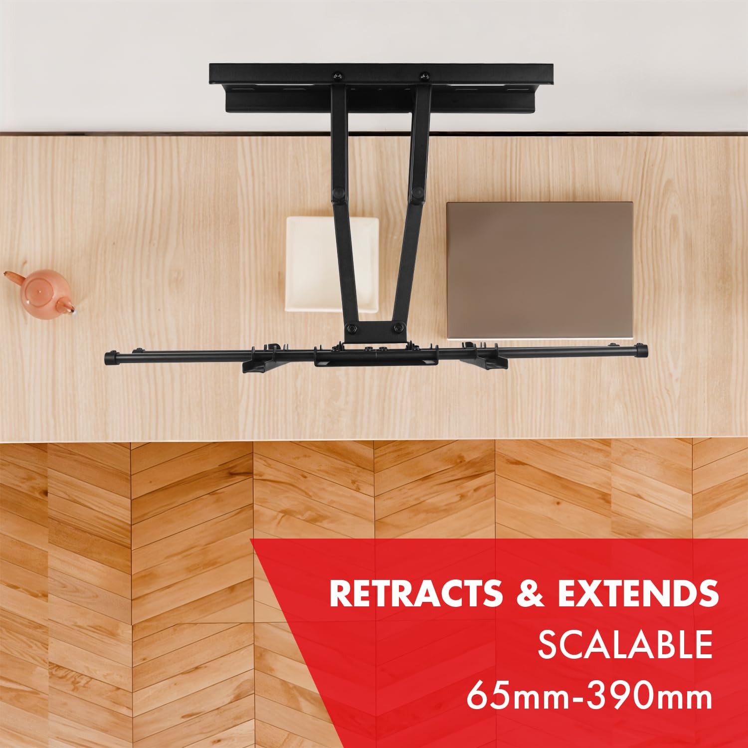tectake TV-muurbeugel kantelbaar, draaibaar voor 32 (81cm) tot 100 (254cm), VESA max.: 600x400, tot 120kg - zwart - 401289