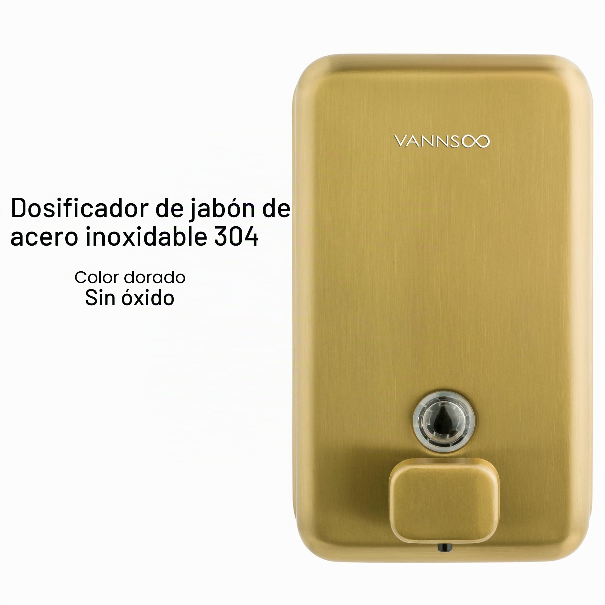 Dispensador de jabón de manos para baño, montaje en pared, 1200 ml, de acero inoxidable para uso comercial, dispensador de jabón líquido de ducha con montaje en pared, vertical dorado