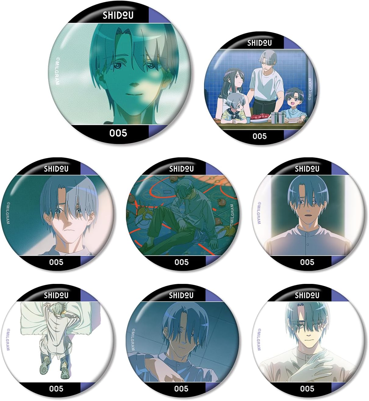 MILGRAM Milgram Sidou Triage Trading MV Tin Badge Box of 8