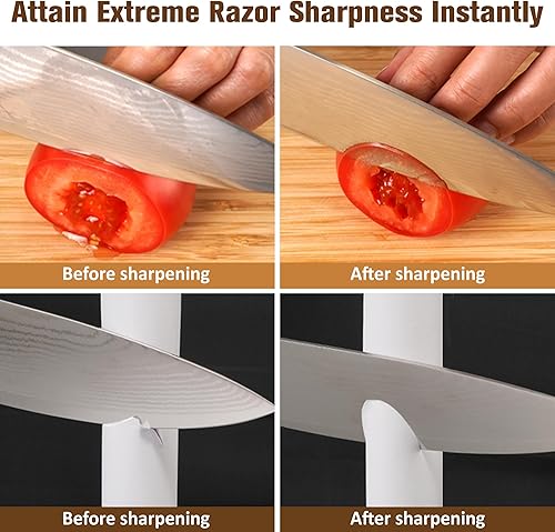 Miniatura 5 de 198H-SPK - Afilador de cuchillos eléctrico profesional, versátil de 3 etapas, ruedas de diamante monocristalino, protección contra