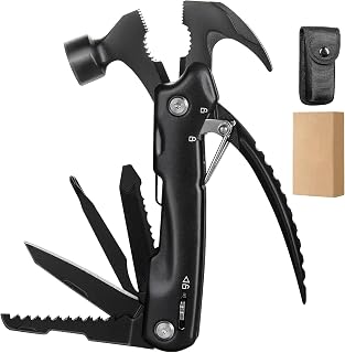 Supernoor Multi-Tool Camping Accessories for Men Dad, 12 in 1 Hammer Survival Tools, Birthday Gift Ideas for Men Father Him, All in One Tools Mini Hammer Multitool, Unique Birthday Gift