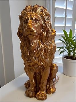 DEKORAT F 53 CM METAL K BRONZ ASLAN HEYKEL  EV BALKON BAH E DEKORASYON BOHEM B BLO HEYKEL