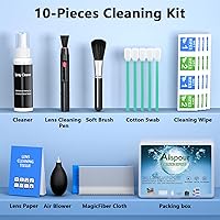 Vista 6 de Kit de limpieza de lentes de cámara Aispour, Kit de limpieza de cámara 10-en-1, Limpiador de lentes de cámara y accesorios de cámara, incluye kit